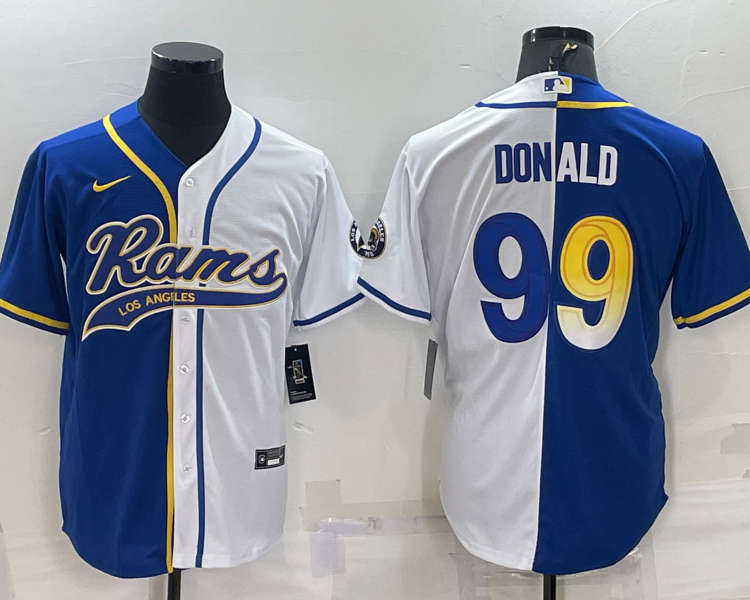 Men's Los Angeles Rams Aaron Donald #99 Blue/White Jersey Joint Edition