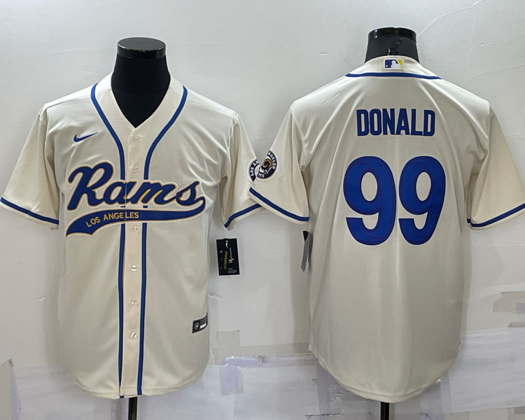 Men's Los Angeles Rams Aaron Donald #99 Bone Jersey Joint Edition