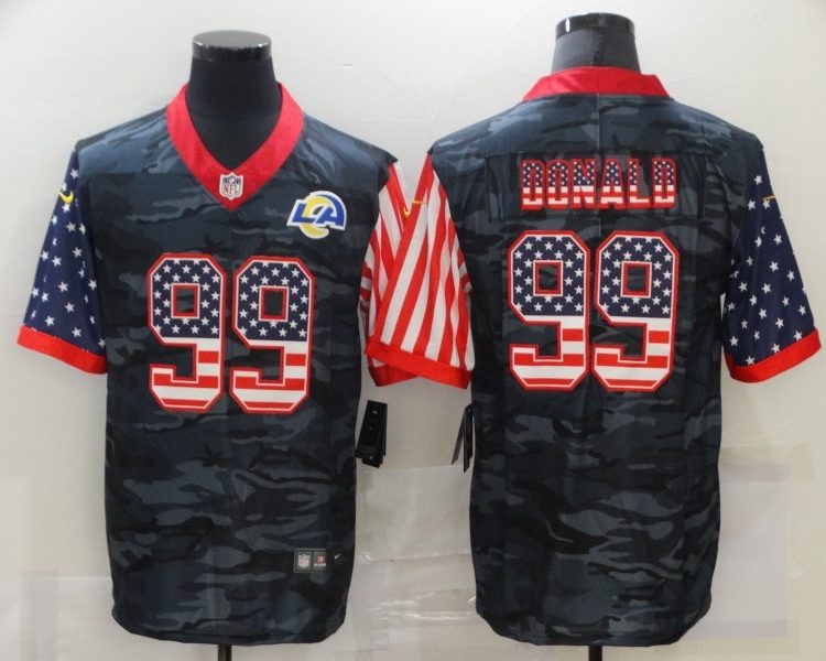 Men's Los Angeles Rams Aaron Donald #99 Gray Camouflage Jersey