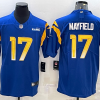 Men's Los Angeles Rams Baker Mayfield #17 Blue Jersey