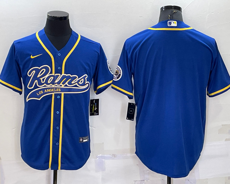 Men's Los Angeles Rams Blue Blank Jersey