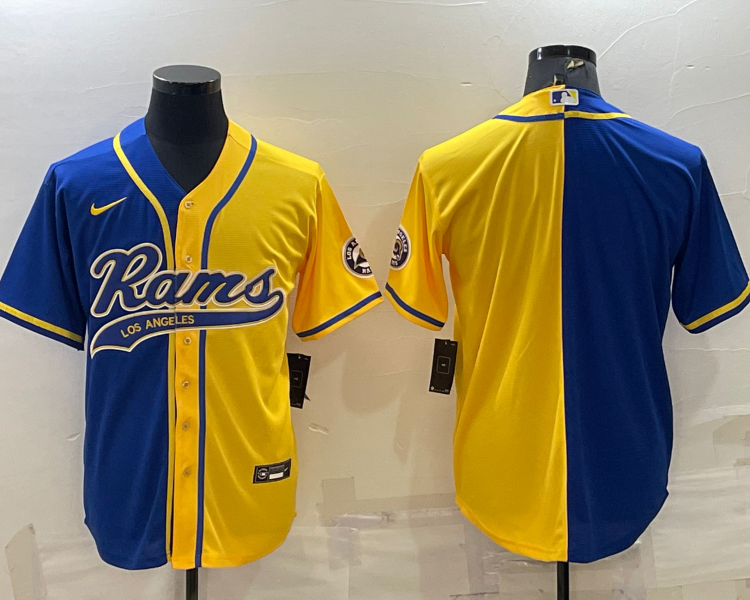 Men's Los Angeles Rams Blue/Yellow Blank Jersey