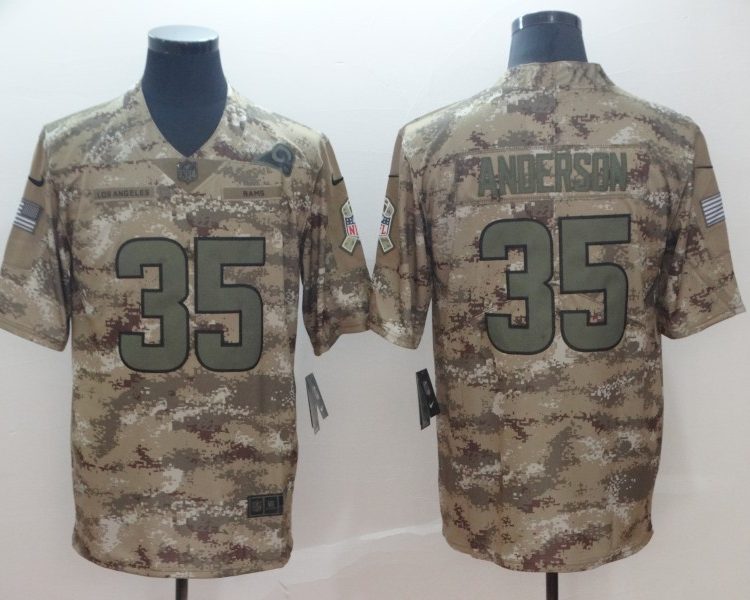 Men's Los Angeles Rams C.J. Anderson #35 Camouflage Jersey