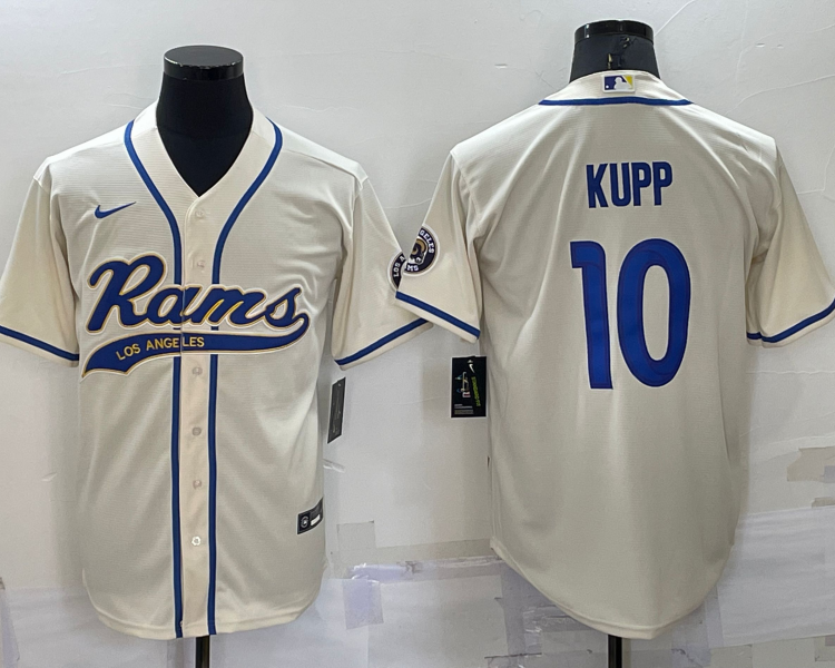 Men's Los Angeles Rams Cooper Kupp #10 Bone Jersey Joint Edition