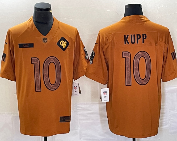 Men's Los Angeles Rams Cooper Kupp #10 Brown 2023 Salute To Service Limited Jersey