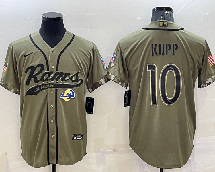 Men's Los Angeles Rams Cooper Kupp #10 Olive 2022 Salute To Service Limited Jersey Joint Edition
