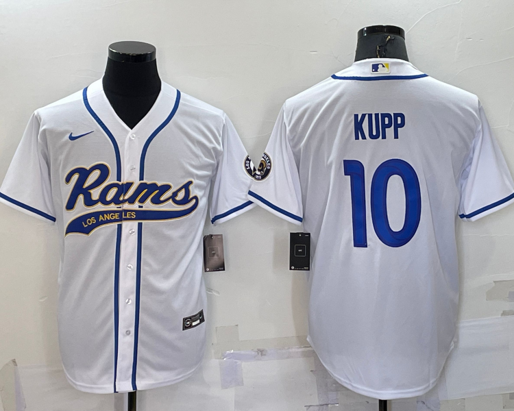 Men's Los Angeles Rams Cooper Kupp #10 White Jersey Joint Edition