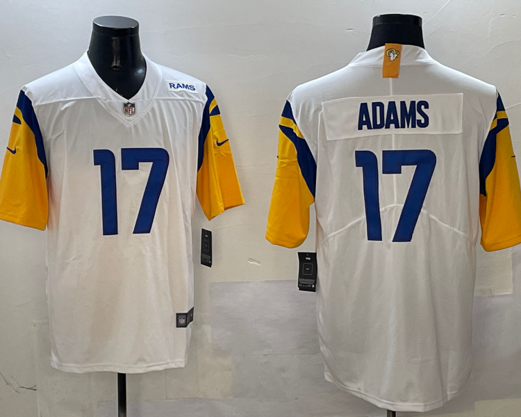 Men's Los Angeles Rams Davante Adams #17 White Jersey