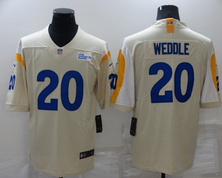 Men's Los Angeles Rams Eric Weddle #20 Beige Jersey