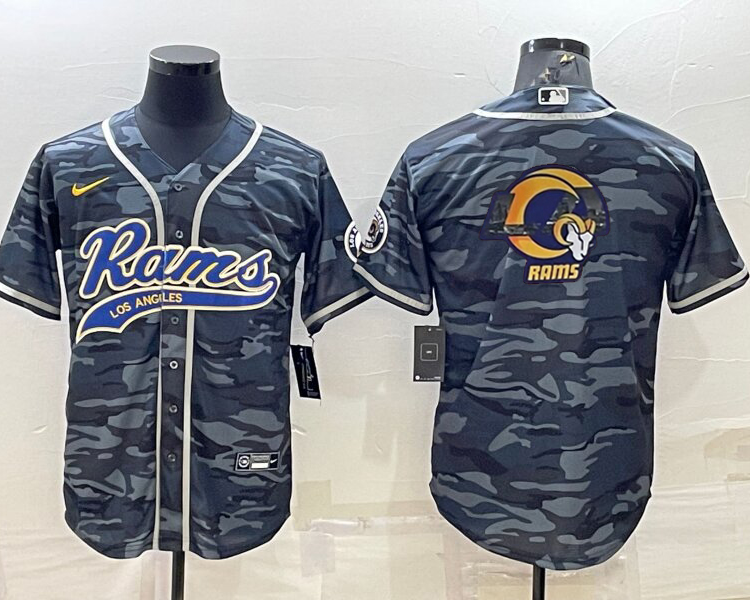 Men's Los Angeles Rams Grey Camouflage Jersey