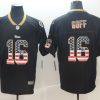 Men's Los Angeles Rams Jared Goff #16 Black Authentic Jersey