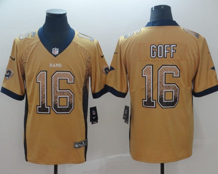 Men's Los Angeles Rams Jared Goff #16 Yellow Jersey