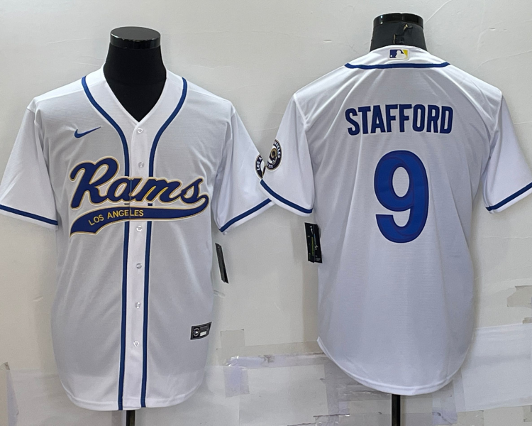 Men's Los Angeles Rams Matthew Stafford #9 White Jersey Joint Edition