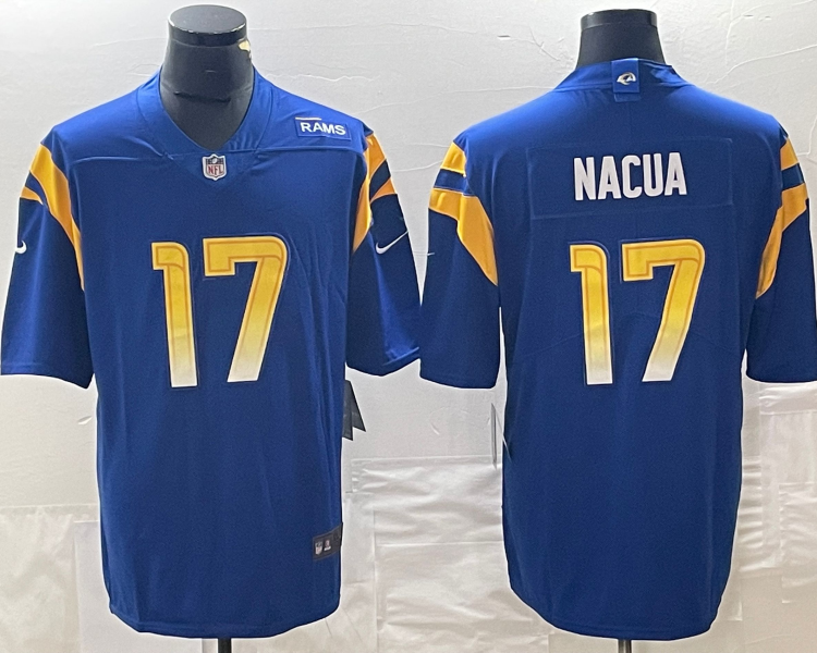 Men's Los Angeles Rams Puka Nacua #17 Royal Home Jersey