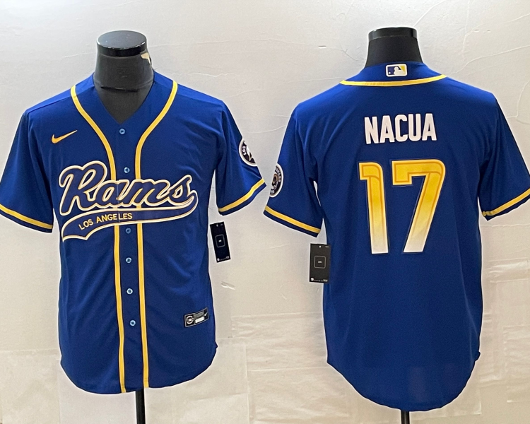 Men's Los Angeles Rams Puka Nacua #17 Royal Jersey Joint Edition