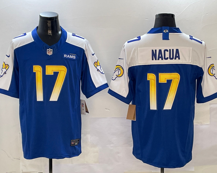 Men's Los Angeles Rams Puka Nacua #17 Royal Vapor F.U.S.E. Limited Jersey
