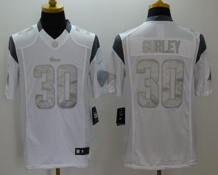 Men's Los Angeles Rams Todd Gurley #30 White Jersey