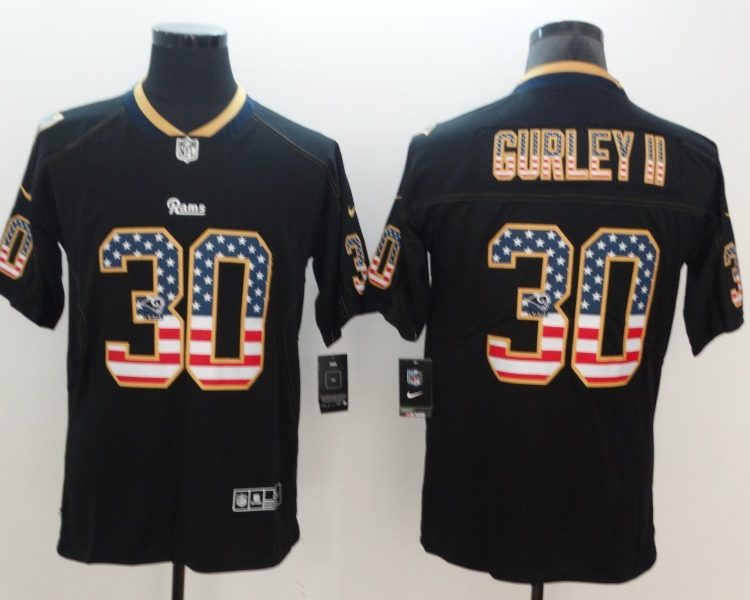 Men's Los Angeles Rams Todd Gurley II #30 Black Authentic Jersey