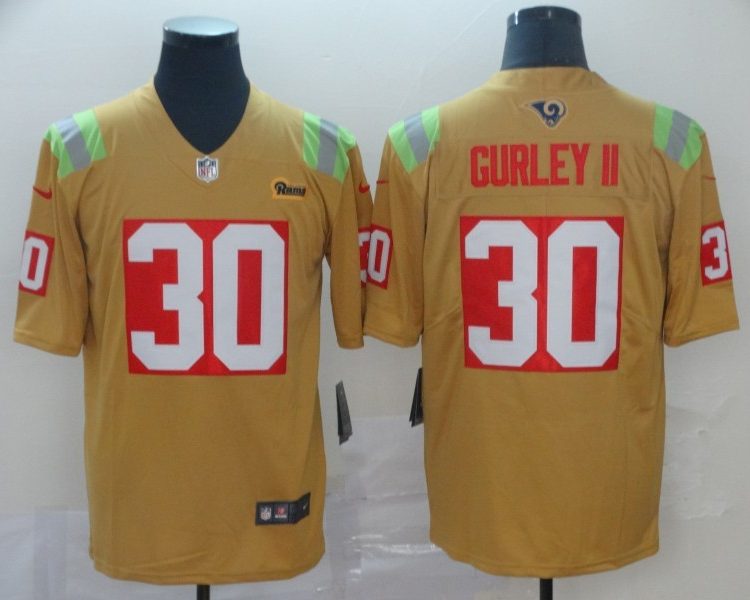 Men's Los Angeles Rams Todd Gurley II #30 Yellow City Edition Jersey