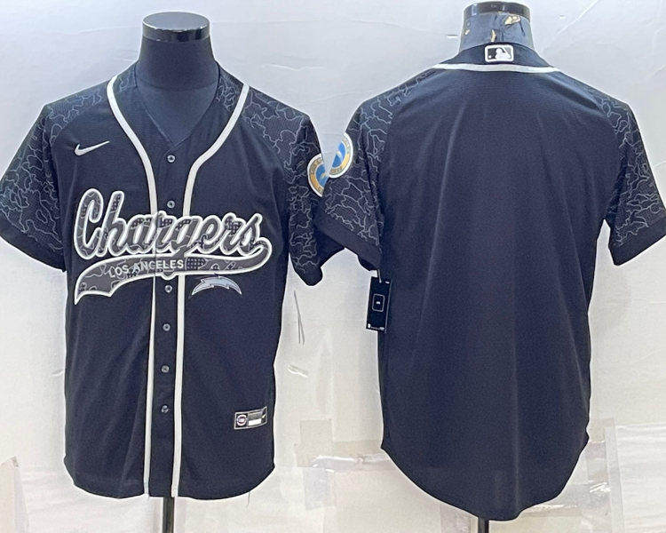 Men's Los Angeles Chargers Black RFLCTV Limited Blank Jersey