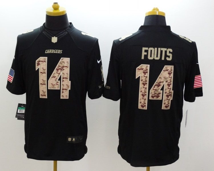 Men's Los Angeles Chargers Dan Fouts #14 Black Jersey