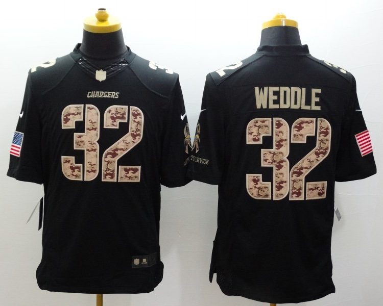 Men's Los Angeles Chargers Eric Weddle #32 Black Jersey