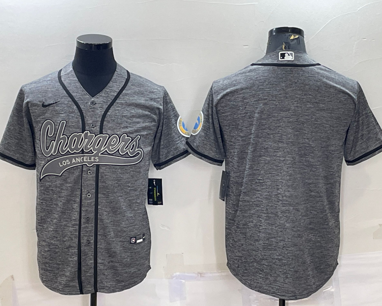 Men's Los Angeles Chargers Gray Blank Jersey