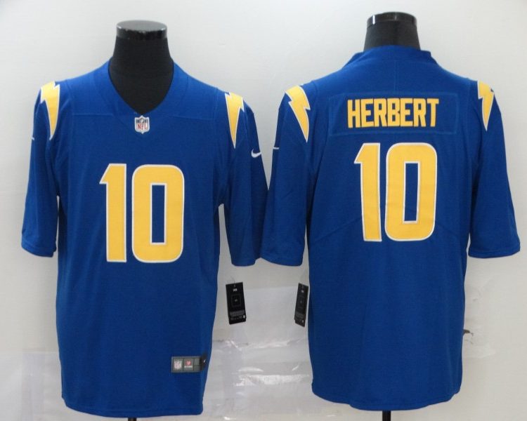 Men's Los Angeles Chargers Justin Herbert #10 Blue 2nd Alternate Jersey