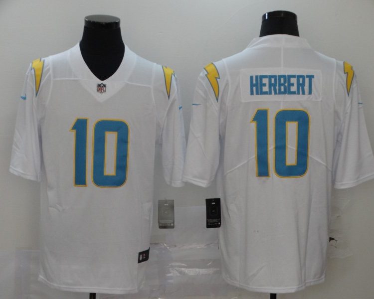Men's Los Angeles Chargers Justin Herbert #10 White Jersey