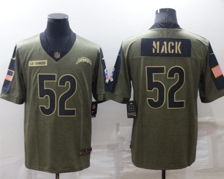 Men's Los Angeles Chargers Khalil Mack #52 Brown Jersey