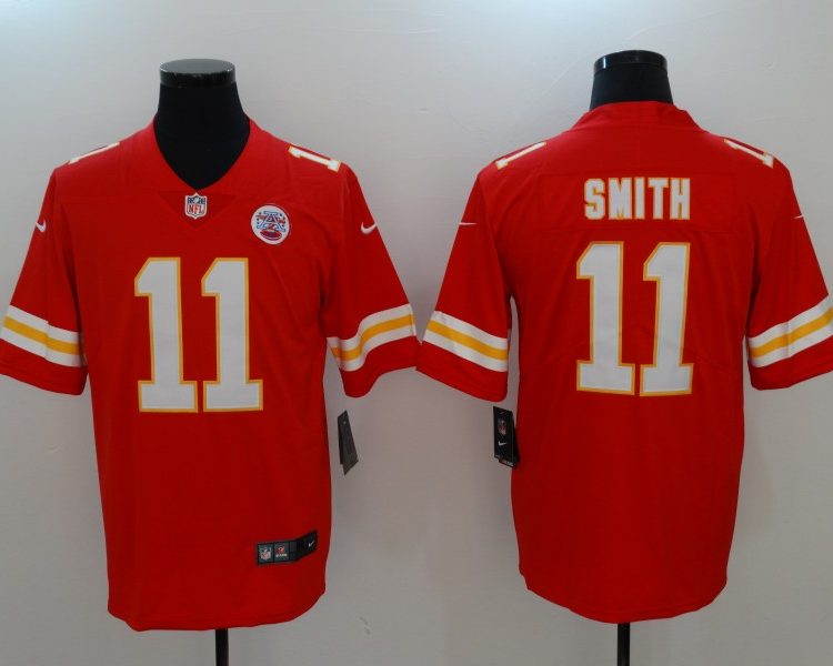 Men's Kansas City Chiefs #11 Alex Smith Red Team Color Jersey