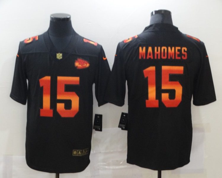 Men's Kansas City Chiefs #15 Patrick Mahomes Black Authentic Jersey