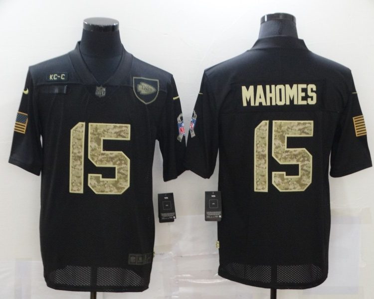 Men's Kansas City Chiefs #15 Patrick Mahomes Black Jersey