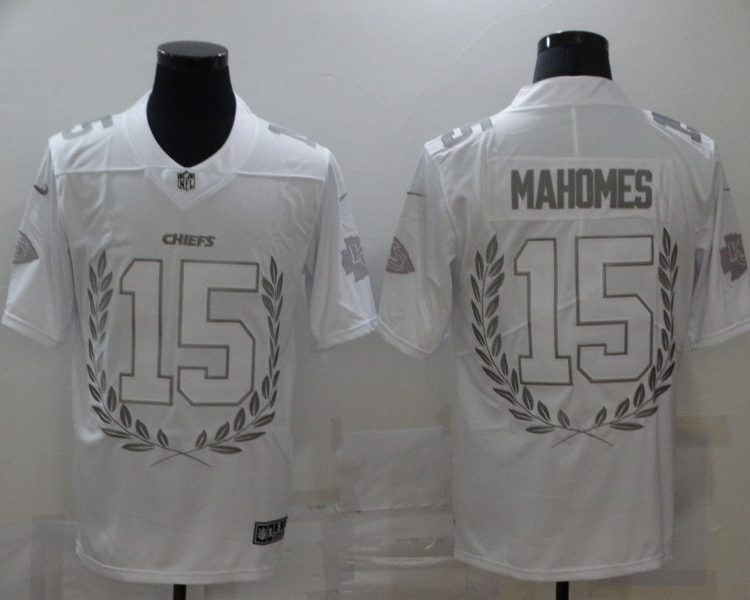 Men's Kansas City Chiefs #15 Patrick Mahomes White Jersey