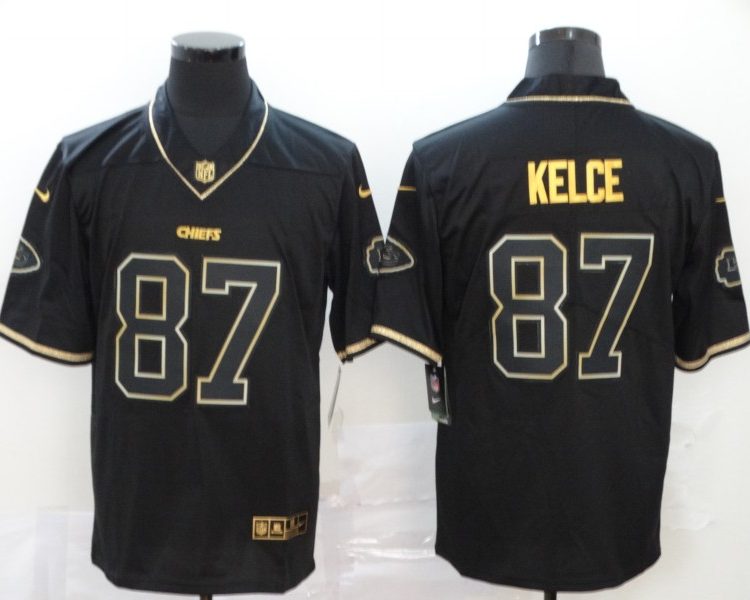 Men's Kansas City Chiefs #87 Travis Kelce Black Alternate Jersey