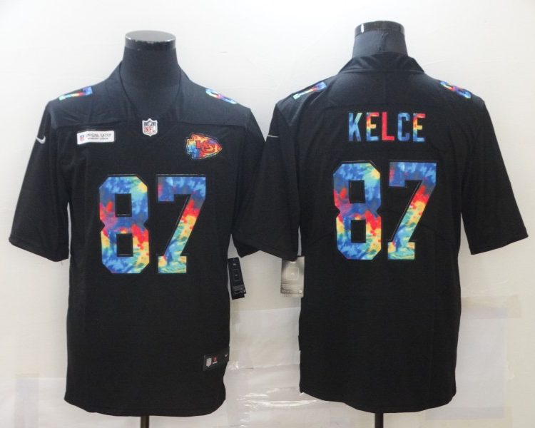Men's Kansas City Chiefs #87 Travis Kelce Black Jersey