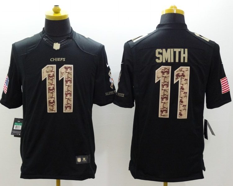 Men's Kansas City Chiefs Alex Smith #11 Black Jersey