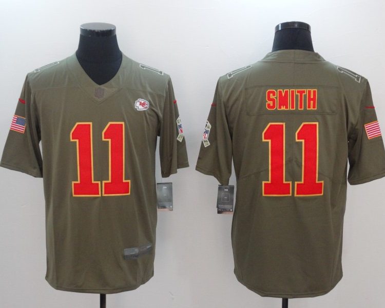 Men's Kansas City Chiefs Alex Smith #11 Brown Jersey