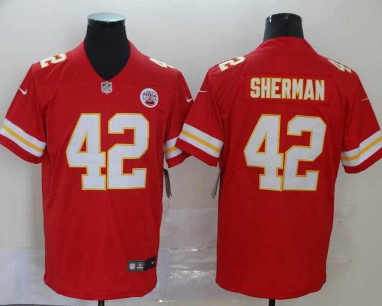 Men's Kansas City Chiefs Anthony Sherman #42 Red Jersey
