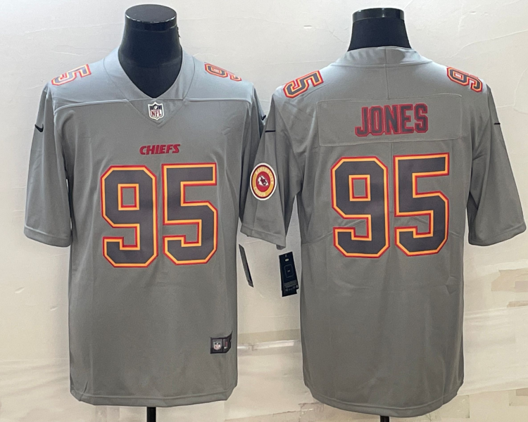 Men's Kansas City Chiefs Chris Jones #95 Grey Jersey