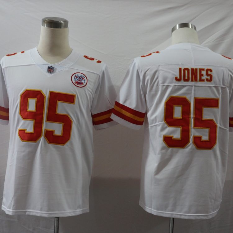 Men's Kansas City Chiefs Chris Jones #95 White Jersey