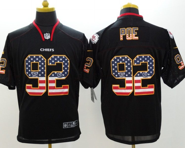 Men's Kansas City Chiefs Dontari Poe #92 Black Jersey