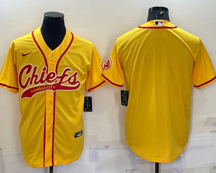 Men's Kansas City Chiefs Gold Blank Jersey