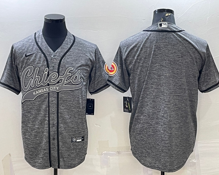Men's Kansas City Chiefs Grey Blank Jersey
