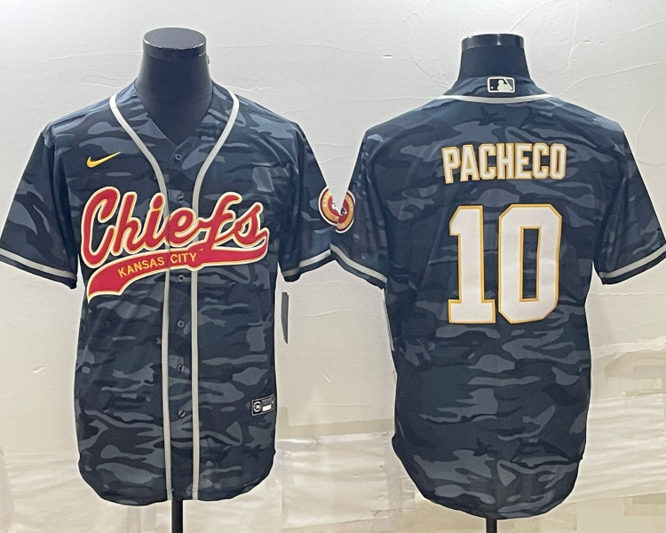 Men's Kansas City Chiefs Isiah Pacheco #10 Grey Camouflage Jersey Joint Edition