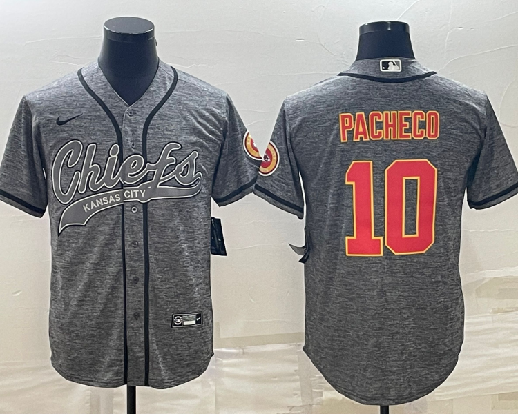 Men's Kansas City Chiefs Isiah Pacheco #10 Grey Jersey Joint Edition