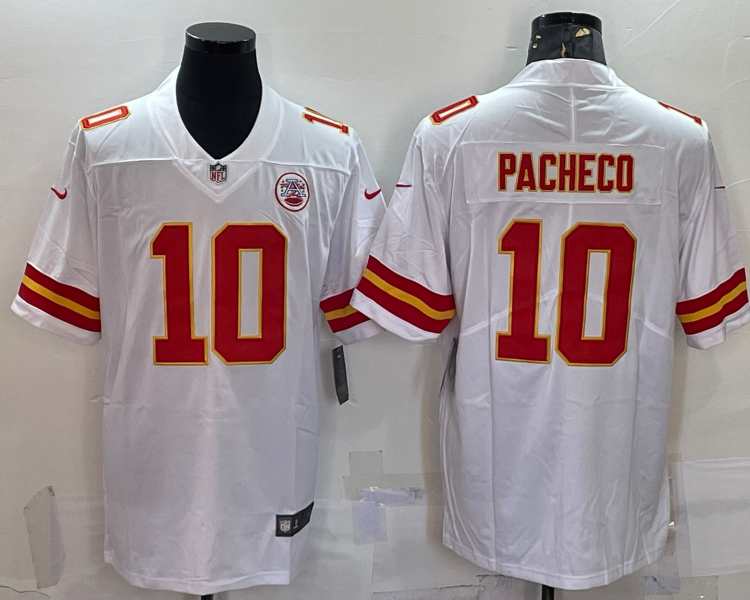 Men's Kansas City Chiefs Isiah Pacheco #10 White Jersey
