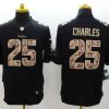 Men's Kansas City Chiefs Jamaal Charles #25 Black Jersey