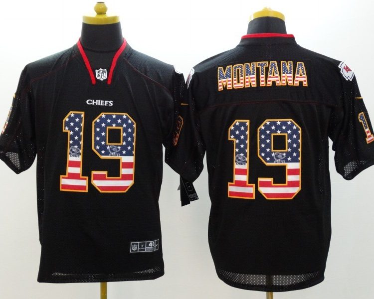 Men's Kansas City Chiefs Joe Montana #19 Black Jersey