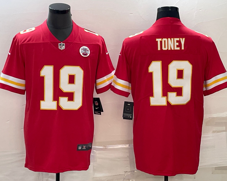 Men's Kansas City Chiefs Kadarius Toney #19 Red Jersey